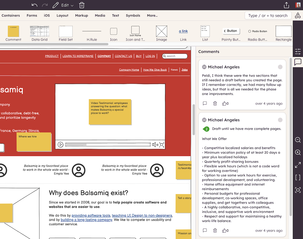 Export wireframes from the project menu to share via PDF, PNG, or BMPR formats.