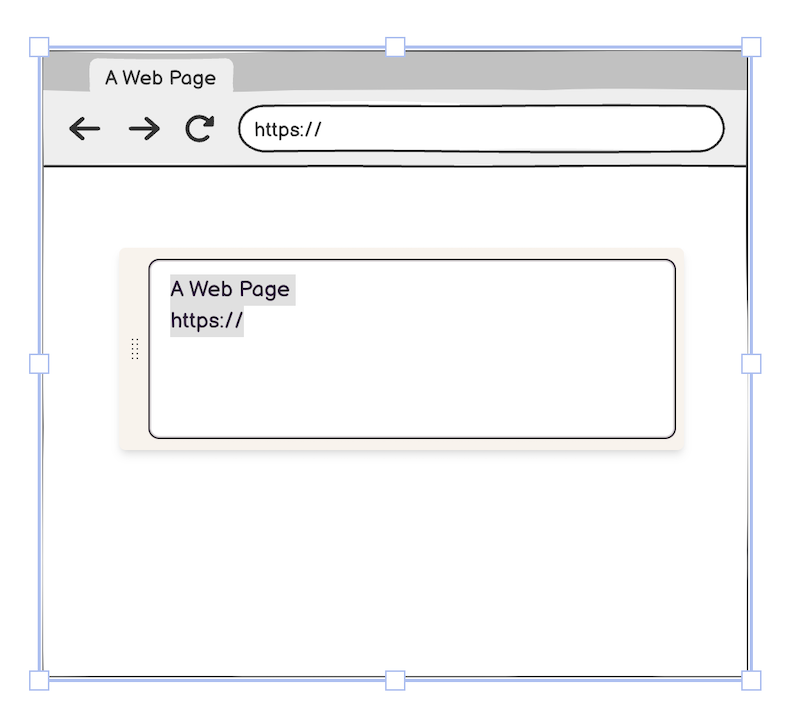 Browser control in edit mode to change title and URL text.