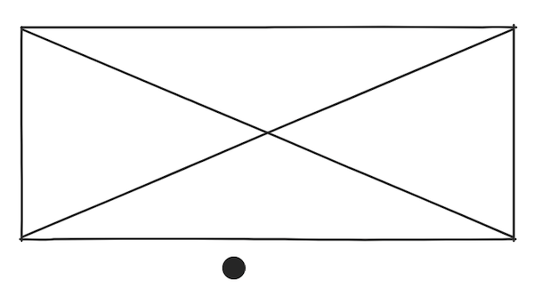 Image placeholder with one filled circle below to indicate active carousel item.