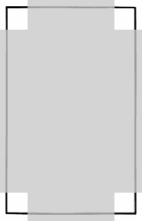 Grey overlay rectangle representing camera viewfinder guides for check deposit.